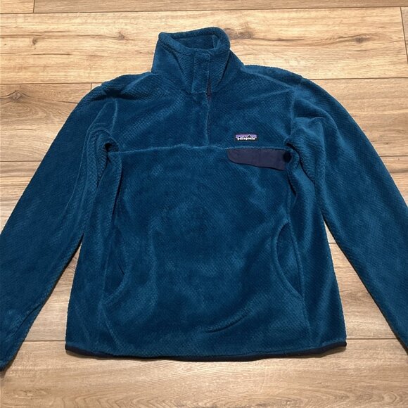 Women's Patagonia Snap T Fleece Jacket SZ Medium Sweater Pullover Blue - Picture 2 of 13